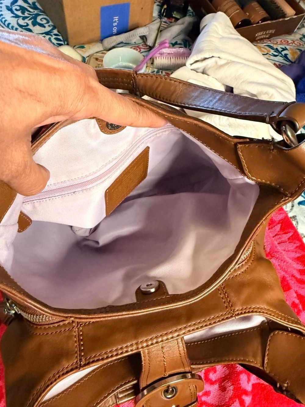 Coach Tan Leather Shoulder Bag with Matching Wallet - Picture 7 of 7